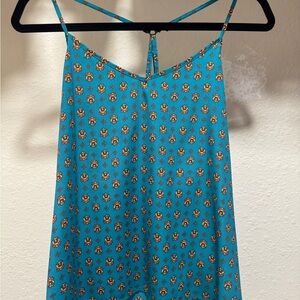 Hollistee Floral Blue Spaghetti Strap Top